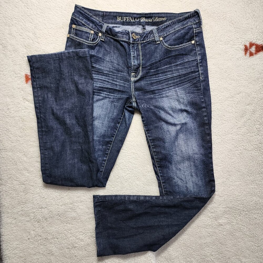 Buffalo David Bitton 29 Felow Bootcut Mid Rise Stretch Dark Wash Denim Jeans